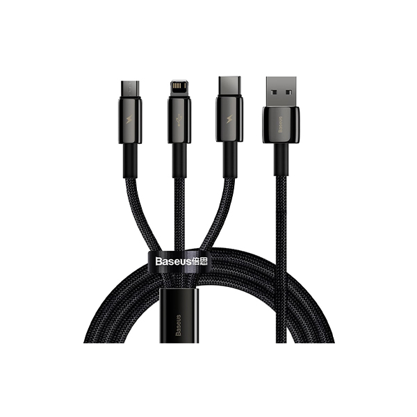 BASEUS Tungsten Gold 3 In 1 Cable 3.5A 1.5M CAMLTWJ-01