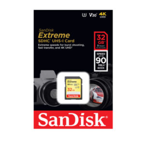 SanDisk Extreme 32GB SDHC 90 MBS UHS-I Memory Card