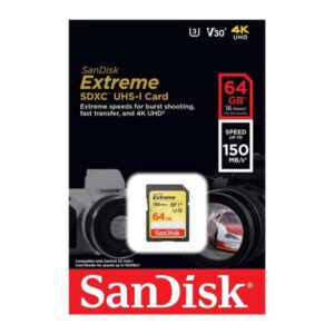 SanDisk Extreme 64GB SDXC 150 MBS UHS-I Memory Card