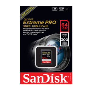 SanDisk Extreme Pro 64GB SDHC 300 MBS UHS-II Memory Card