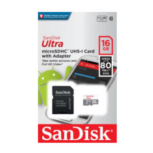 SanDisk 16GB Ultra Micro 80 MB/s UHS-I Class 10 microSDHC Card