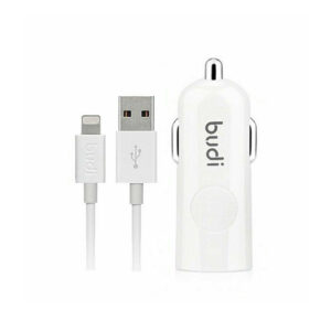Budi 12W 2-in-1 Car Charger with Lightning Cable M8J062L