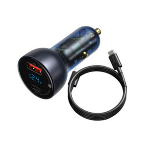Baseus Particular Digital Display QC + PPS 65W Dual Quick Car Charger with Type-C Cable