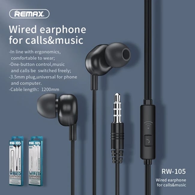 Remax Wired Earphones (RW-105) - OTC.LK