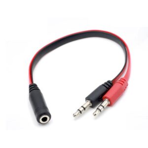 AUX Splitter Cable 3.5mm 2 Male to 1 Female