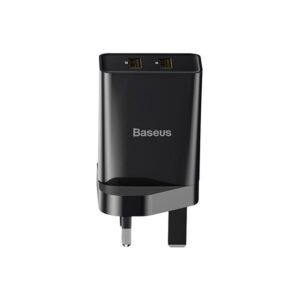 Baseus Speed Mini Black Dual USB Travel Charger 10.5W (UK Plug)