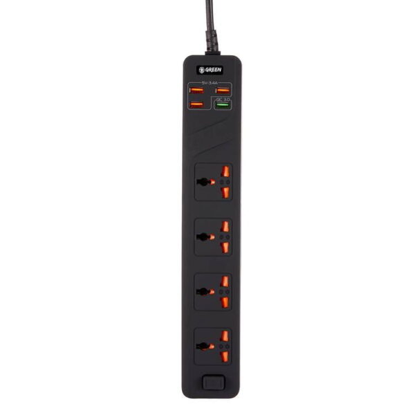 Green Lion 4 AC 4 USB 3.4A QC3.0 Multiport Smart Power Socket 3000W 3M