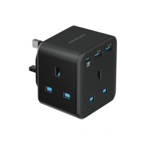 Powerology 3-Outlet Wall Socket 20W With Fast Charging USB