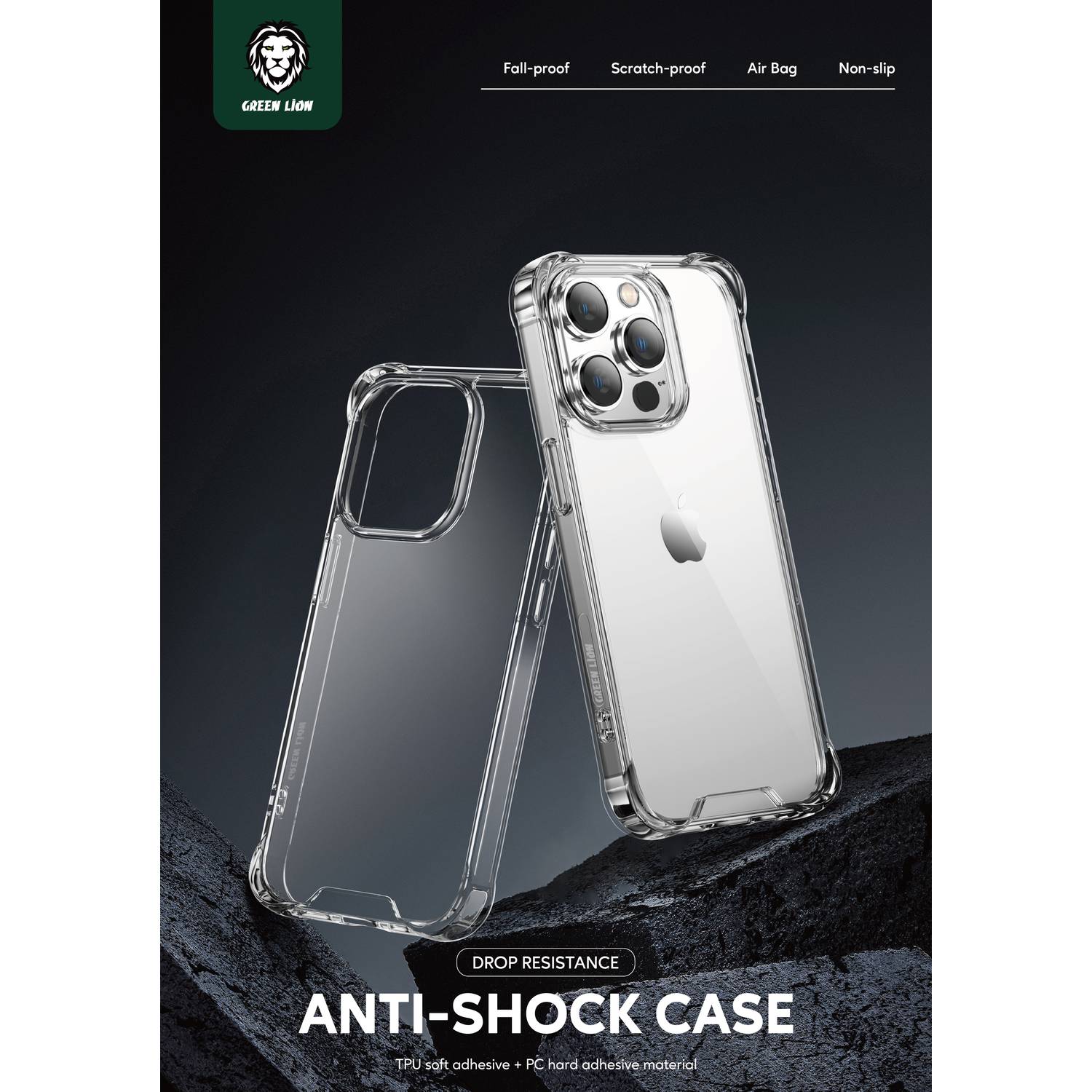 Green Lion Anti-Shock-Proof Case for iPhone 14 Series in sri lanka