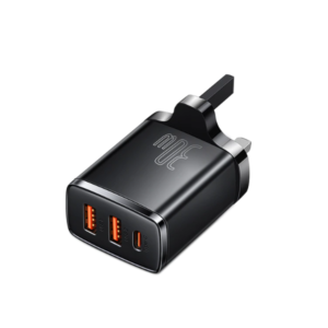 Baseus 30W Compact Fast Charger 2USB+Type-C Multi-Port Wall Charger UK Plug in Sri Lanka