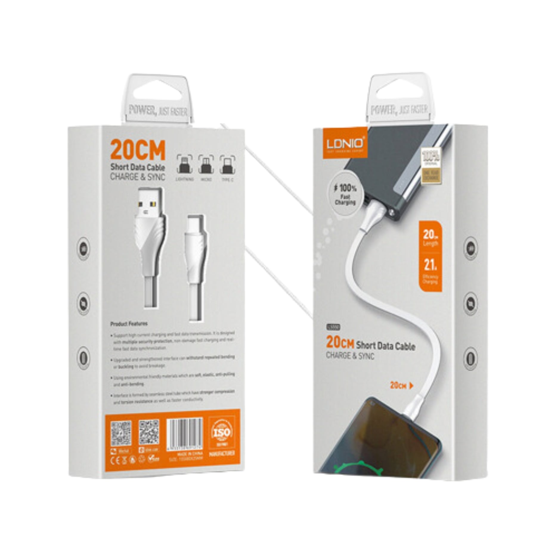 LDNIO Ls550 Usb Cable Mobile Phone Charging Cable 2.1 A Fast Charging ...