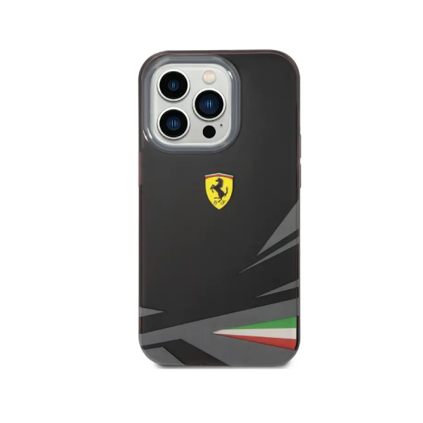 Ferrari PC/TPU Case with Double Layer Print iPhone 14 Pro Compatibility - Black