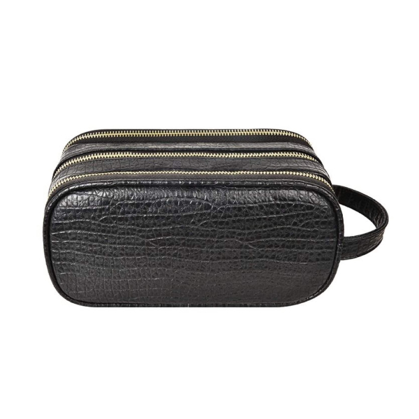 Green Lion Citizen Croco Leather Pouch- Black