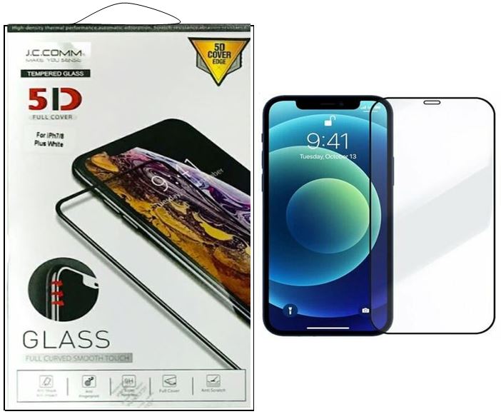 JC COMM 5D Tempered Glass for iPhone 6G / 6s / 6G Plus / 6s Plus / 7G / 7 Plus / 8G / 8G Plus / 12 