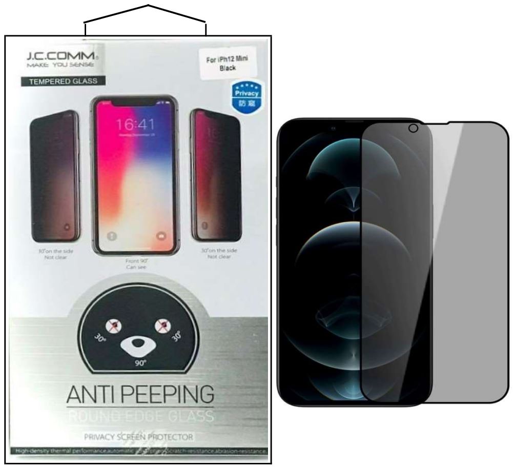 JC COMM Anti Peeping Privacy Tempered Glass 