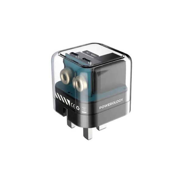 Powerology Crystalline Series Dual 35W PD GaN Charger With Folding Plugs - PWCUQC020