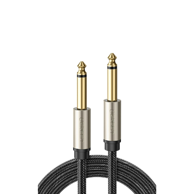 Ugreen 10638 6.35mm Male to Male Stereo Auxiliary Aux Audio Cable - 2M - Gray