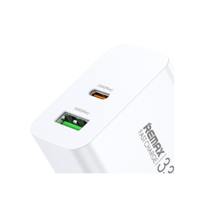 Remax RP-U122 33W A+C 3 Pin Fast Charger - White - OTC.LK
