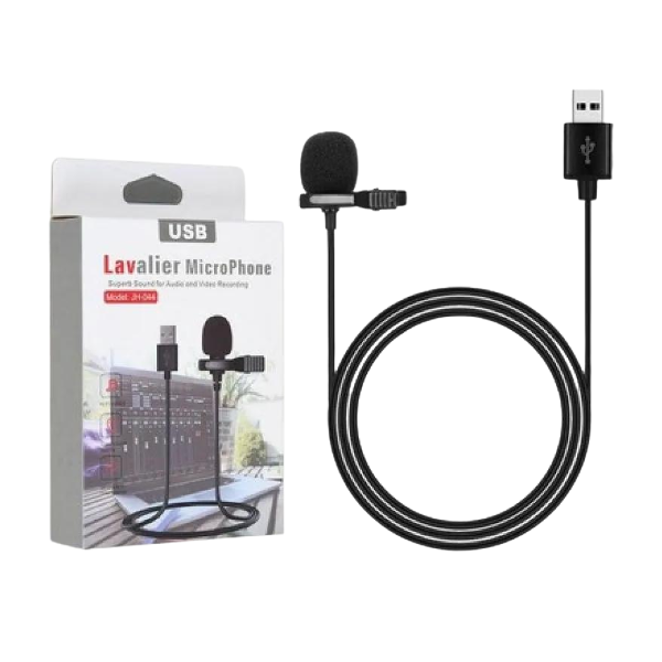 Lavalier JH-044 Clip On USB Microphone – Black