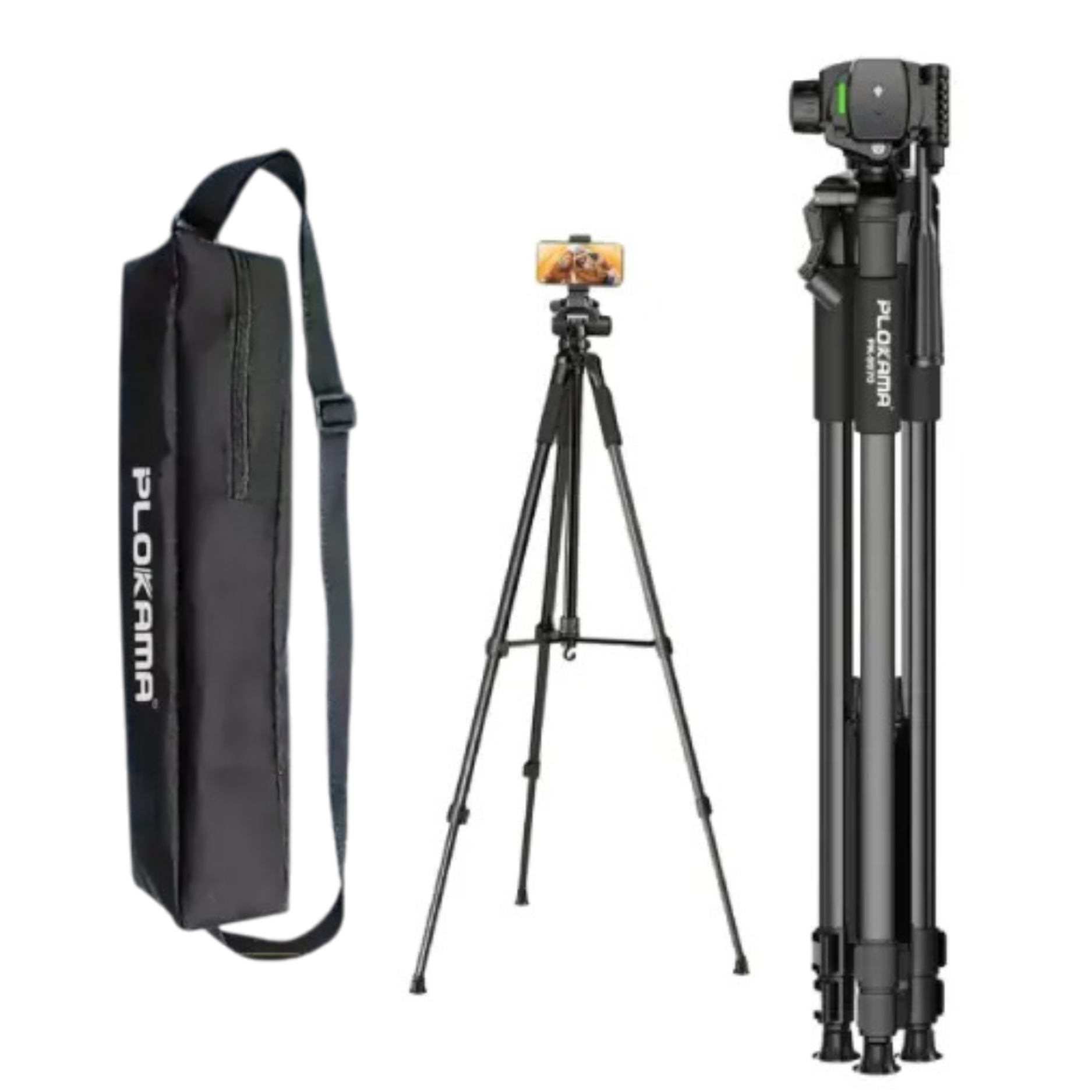 PLOKAMA PK-9990 Tripod - 180cm Professional Stand for Cameras & Camcorders, Mobile Phones