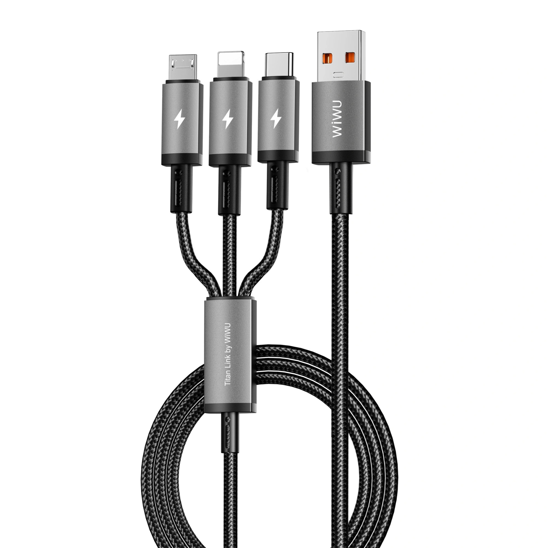 Wiwu WI-C059 Titanlink USB-Type-C-Lightning-Micro Cable 1.2m Gray