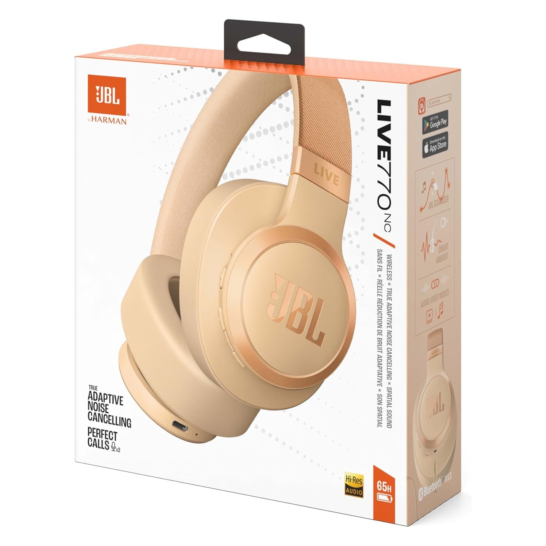 JBL Live 770NC ゴールド JBL Live 770NC | Wireless Over-Ear Headphones with True Adaptive