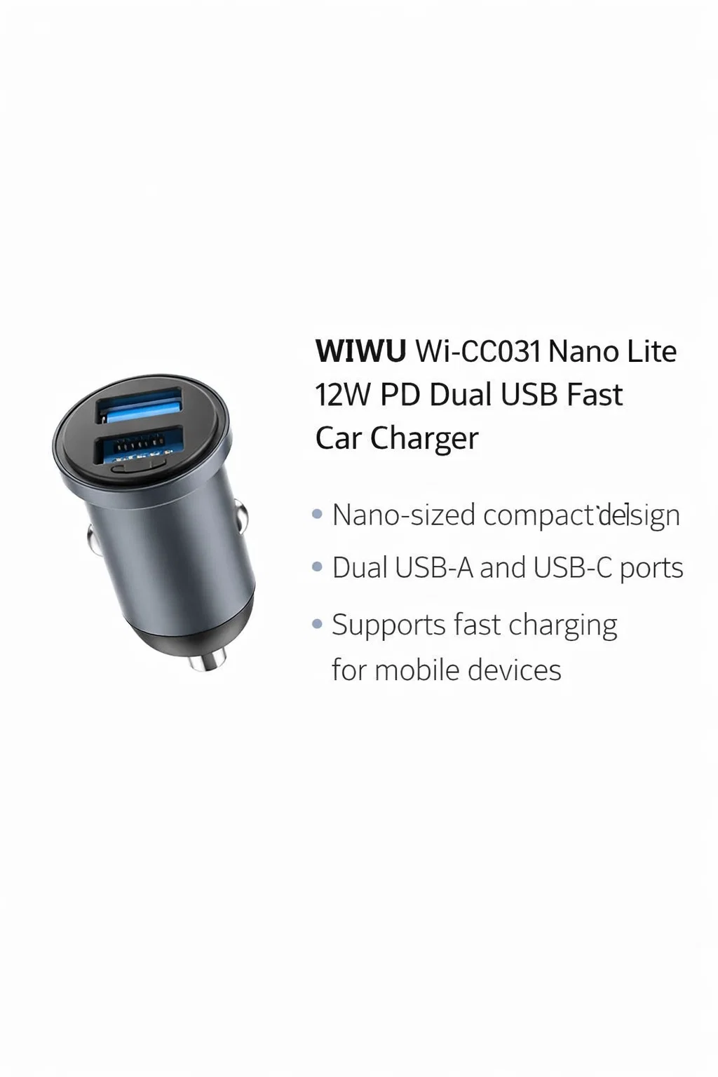 WIWU Nano Lite charger gray