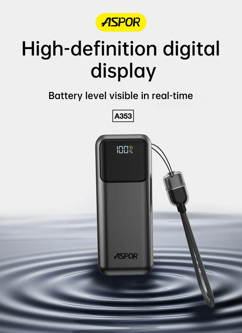 Aspor A353 10000mAh 22.5W Fast Charging Mini Power Bank - OTC.LK