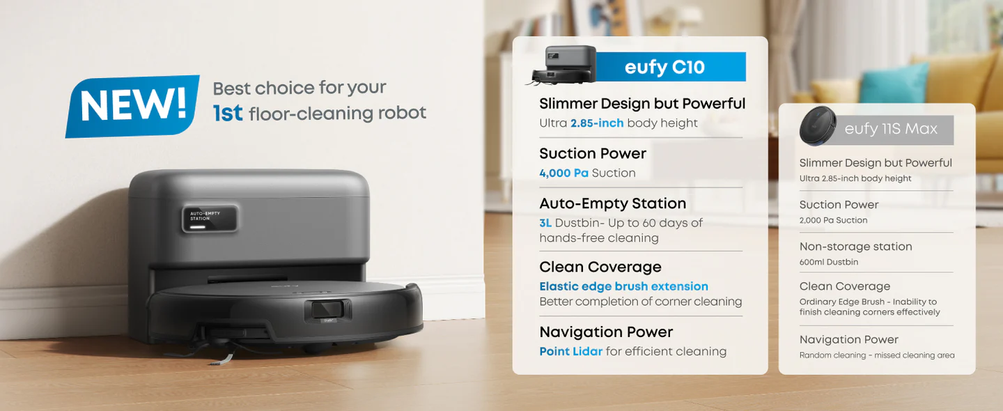 Anker Eufy C10 Robot Vacuum Auto-Empty | Smart Self-Cleaner