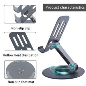 Adjustable desktop metal smartphone stand