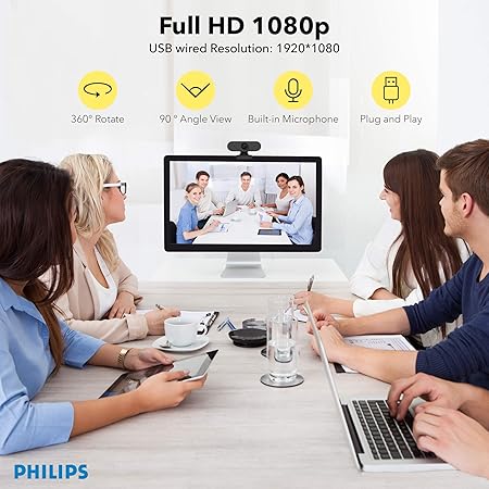 Phillips Web Philips SPL6506BM Full HD 1080p Webcam with Mic