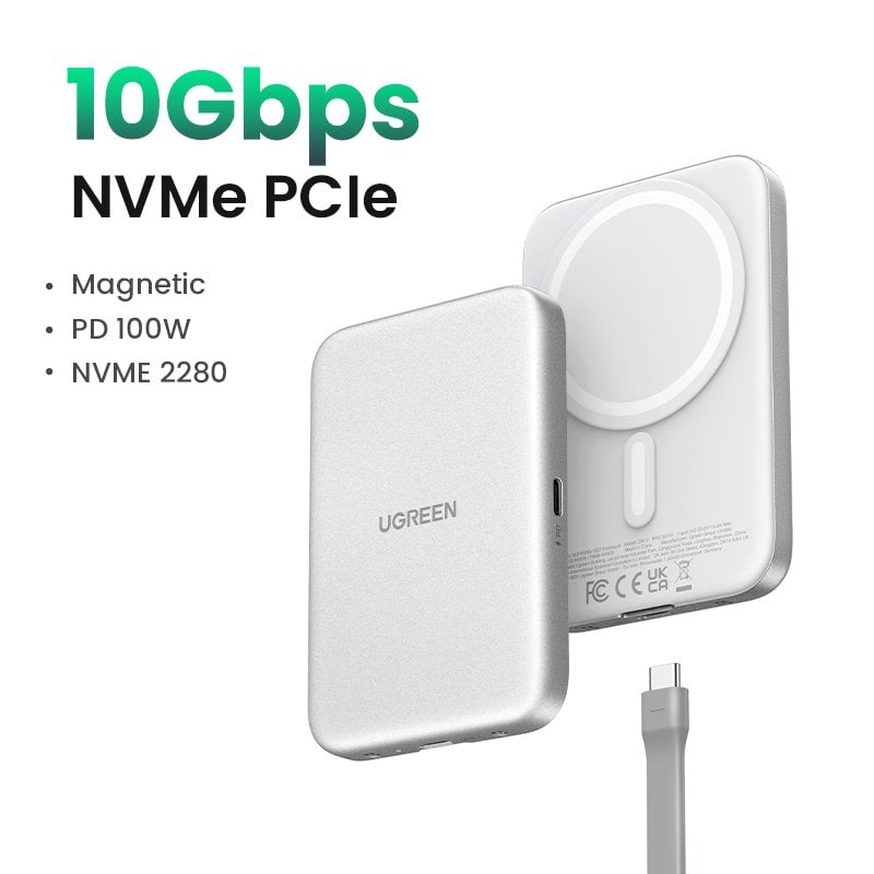 Portable magnetic NVMe SSD housing