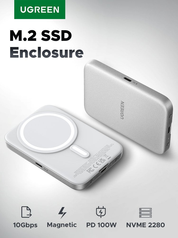 Aluminum M.2 2280 SSD enclosure close view