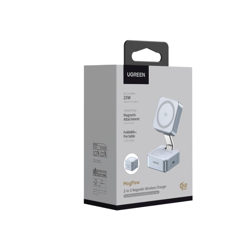 UGREEN 55960B MagFlow 25W 2-in-1 Magnetic Wireless Charger