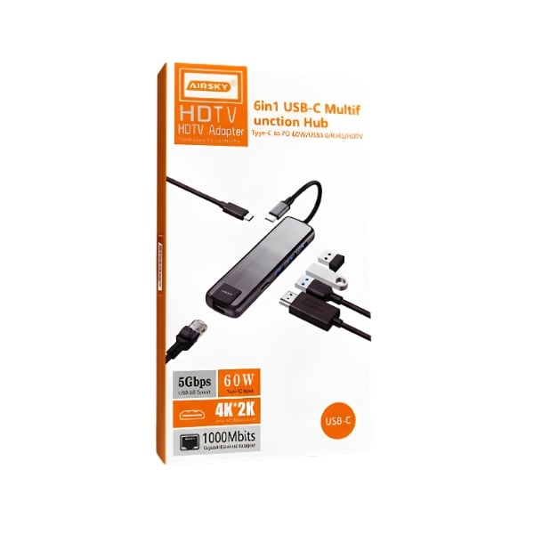 AIRSKY TC090 6-in-1 USB-C Multifunction Hub