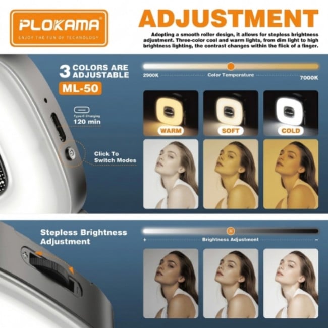 Plokama ML-50 Rechargeable LED Fill Light