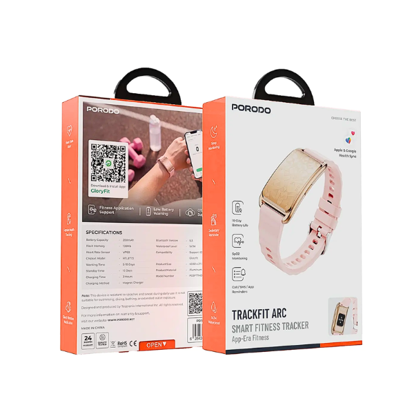 Porodo TrackFit Arc Smart Fitness Band Silicone Strap