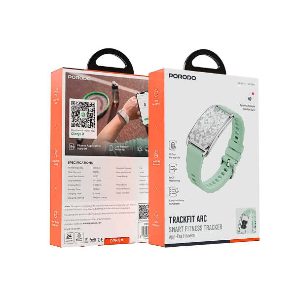 Porodo TrackFit Arc Smart Fitness Band Silicone Strap