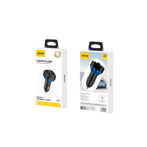 ASPOR A971 Bluetooth 5.3 FM Transmitter Car Charger