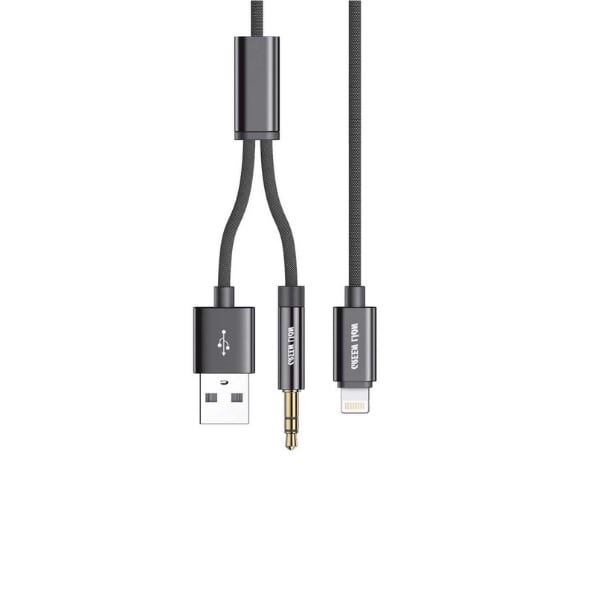 Green Lion 2-in-1 AUX Braided Cable 1.2M