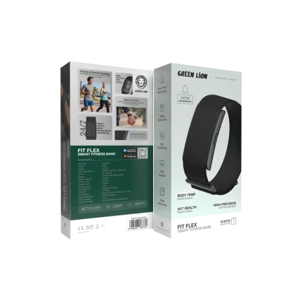 Green Lion G-Band 5 Fit Flex Smart Fitness Band – Black